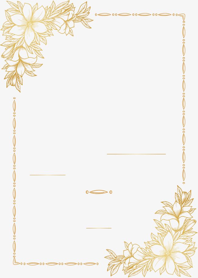 650x913 Golden Hand Painted Border, Vector Png, Gold, Golden Png