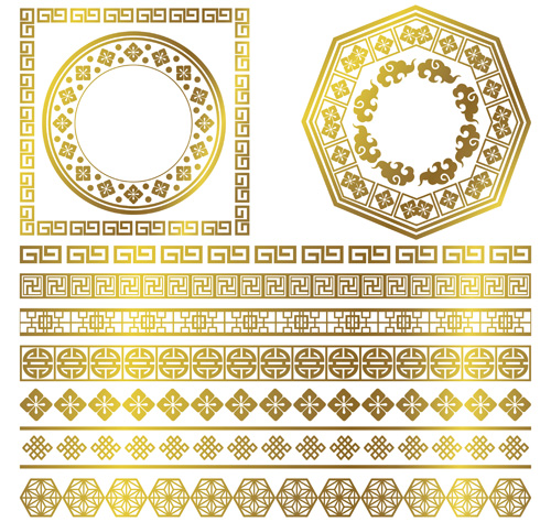 500x474 Golden Frame With Ornaments Border Vector Free Download