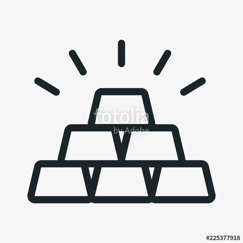 500x500 Gold Bricks Treasure Minimalistic Flat Line Outline Stroke Icon