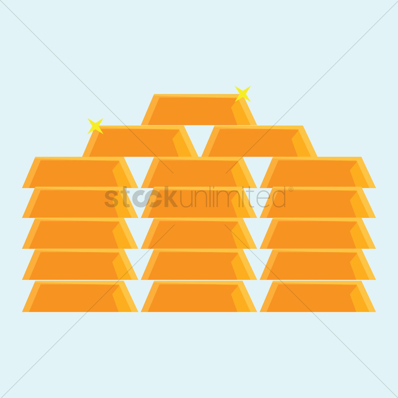 1300x1300 Gold Bricks Vector Image