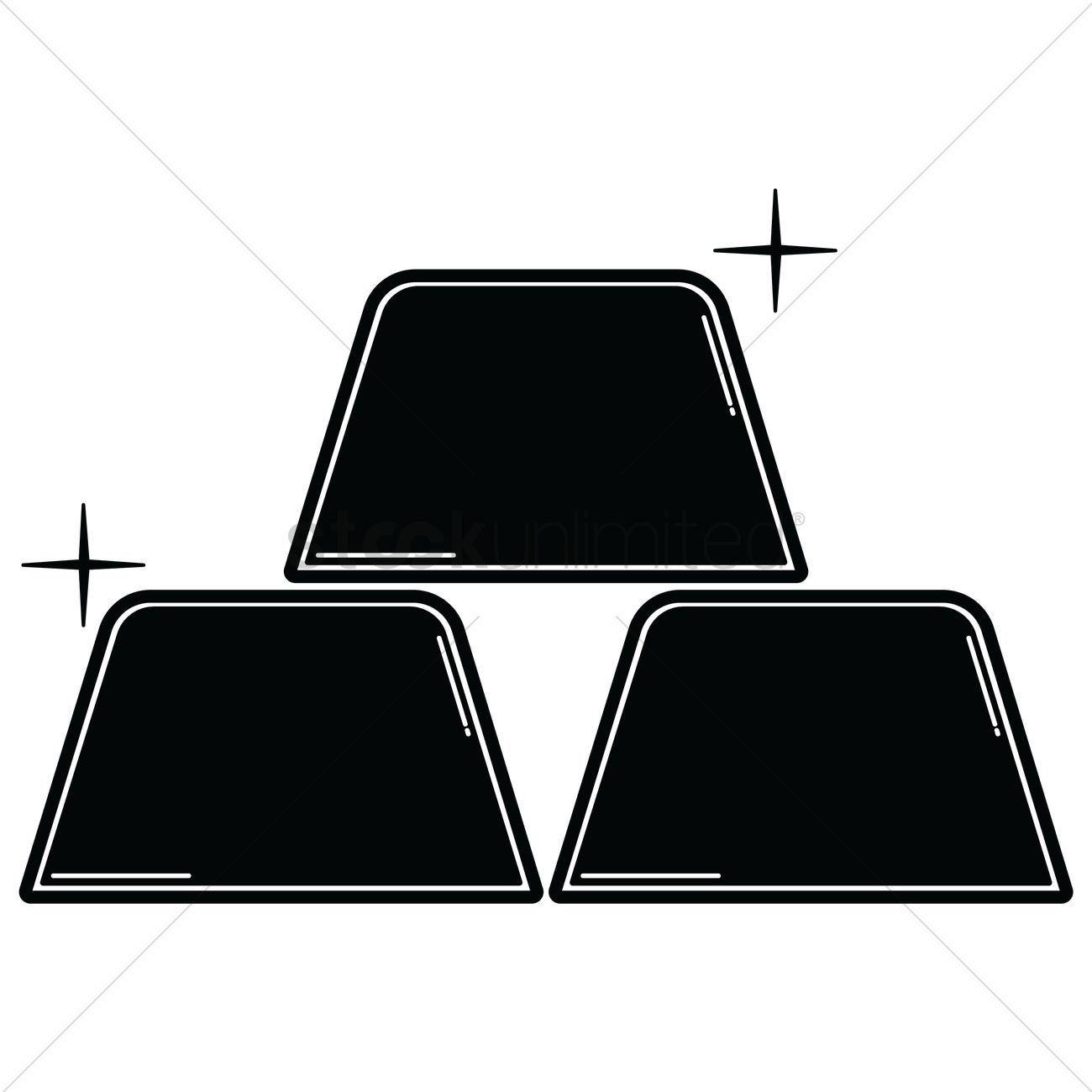 1300x1300 Gold Bricks Vector Image