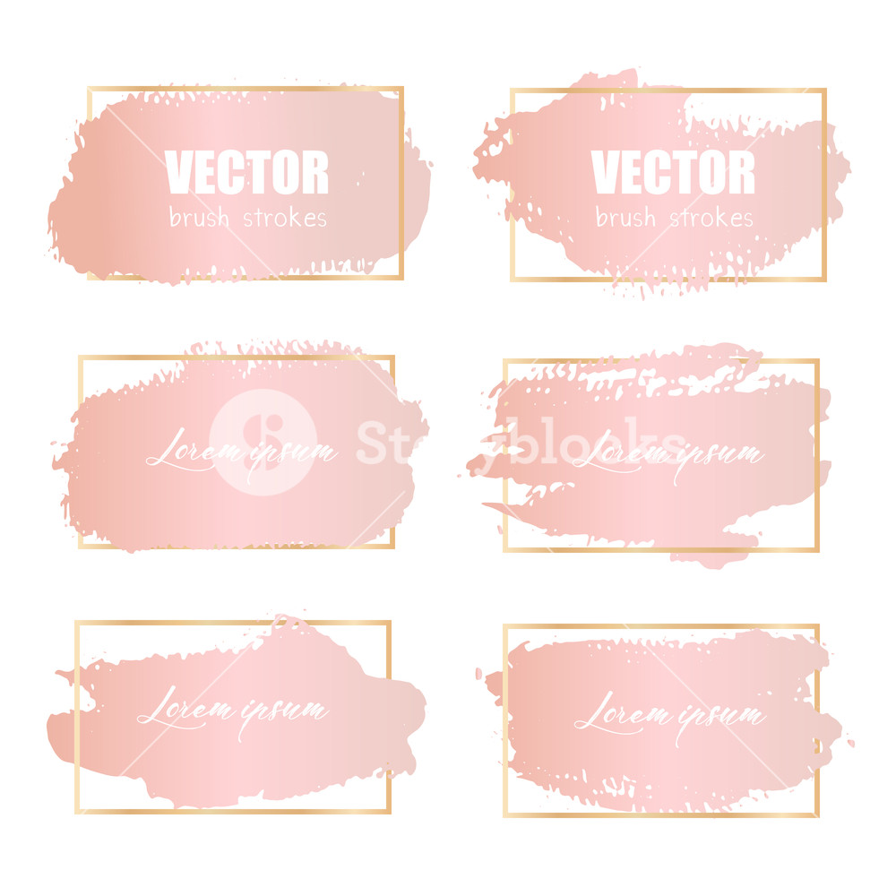 Rose Pink Brush Stroke, Pink Gold Grunge Brush Strokes Vector 1000x1000 Rose Pink Brush Stroke, Pink Gold Grunge Brush Strokes Vector