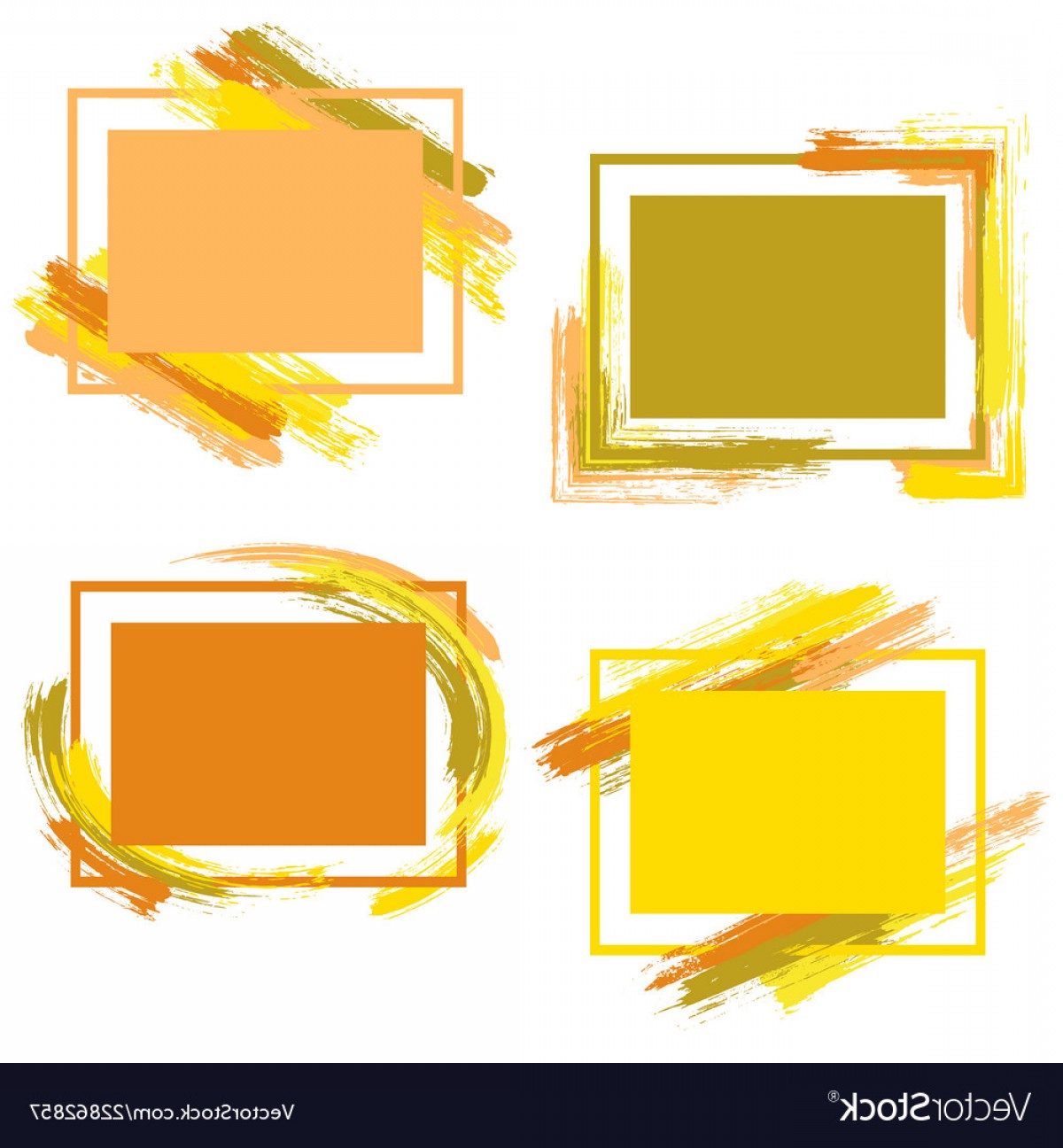 1200x1296 Frames With Paint Brush Strokes Of Warm Colors Vector Hoodamathrun
