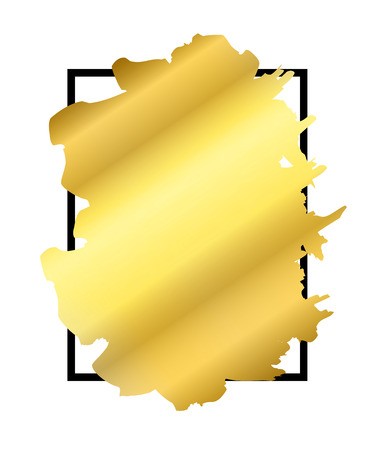 Gold Brush In Black Rectangle Frame Isolated White Background 375x450 Gold Brush In Black Rectangle Frame Isolated White Background
