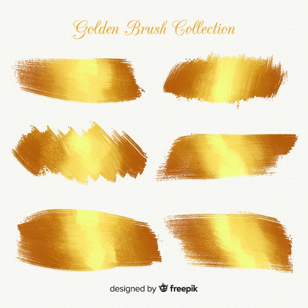 Gold Brush Stroke Collection Vector Free Download 626x626 Gold Brush Stroke Collection Vector Free Download