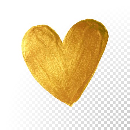 Gold Paint Brush Vector Valentine Heart On White Background 450x450 Gold Paint Brush Vector Valentine Heart On White Background