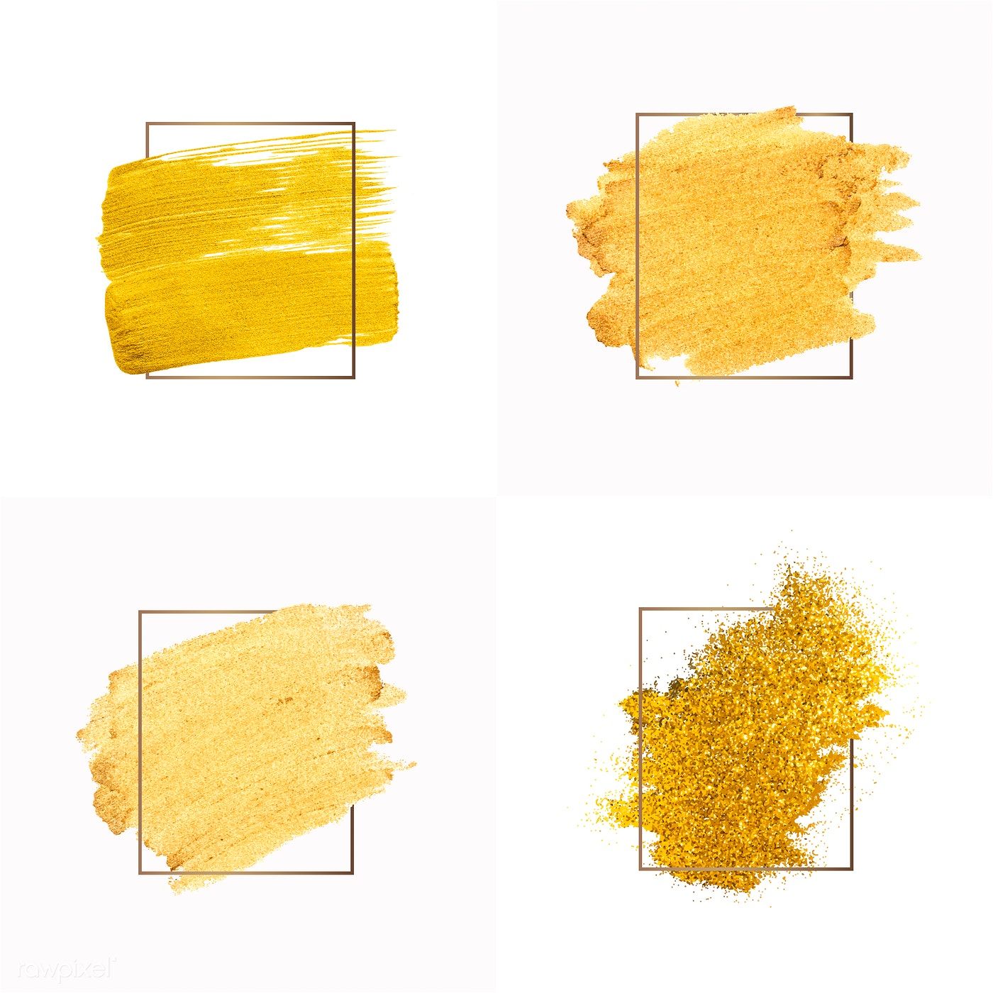 Set Of Golden Shimmery Brush Stroke Badge Vector Free Image 1400x1400 Set Of Golden Shimmery Brush Stroke Badge Vector Free Image