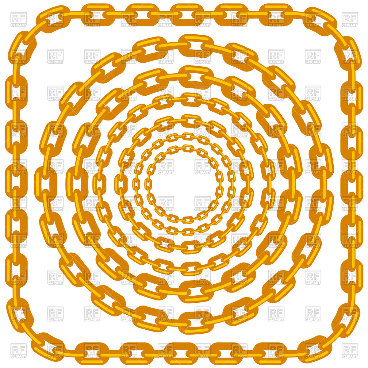 Set Of Circle Gold Chain Frames Isolated On A White Background 1200x1200 Set Of Circle Gold Chain Frames Isolated On A White Background