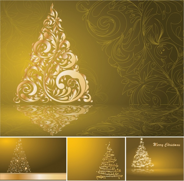 Christmas Background Templates Modern Sparkling Golden Fir Tree 600x592 Christmas Background Templates Modern Sparkling Golden Fir Tree