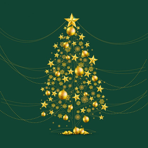 Gold Christmas Tree Vector Free Download 626x626 Gold Christmas Tree Vector Free Download
