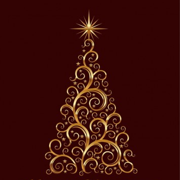 Golden Floral Christmas Tree Vector Graphic Free Download 354x354 Golden Floral Christmas Tree Vector Graphic Free Download