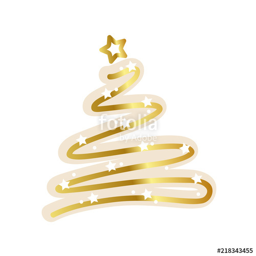 Golden Christmas Tree White Stars Stock Image And Royalty Free 500x500 Golden Christmas Tree White Stars Stock Image And Royalty Free