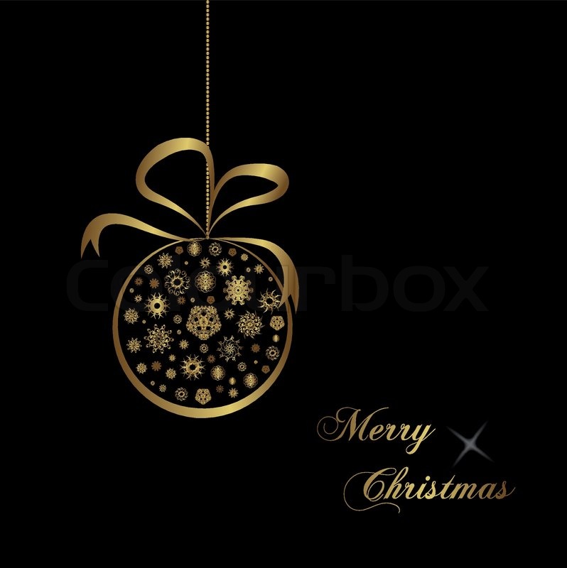 798x800 Gold Christmas Ball On Black Stock Vector Colourbox