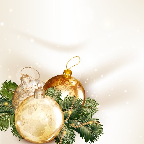494x495 Golden Christmas Balls Background Vector Free Download