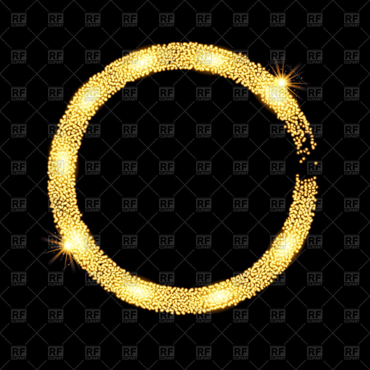Gold Glitter Circle Banner With Stars Vector Image Of Objects 1200x1200 Gold Glitter Circle Banner With Stars Vector Image Of Objects