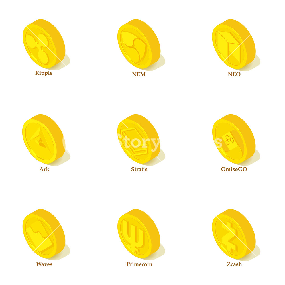 Gold Cons Set Isometric Set Of Gold Coin Vector Icons 1000x1000 Gold Cons Set Isometric Set Of Gold Coin Vector Icons