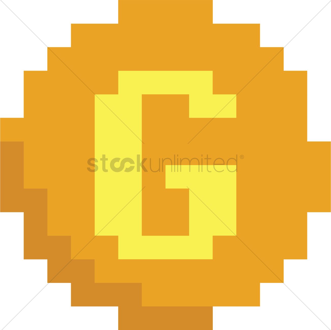 Pixel Gold Coin Vector Image 1300x1295 Pixel Gold Coin Vector Image