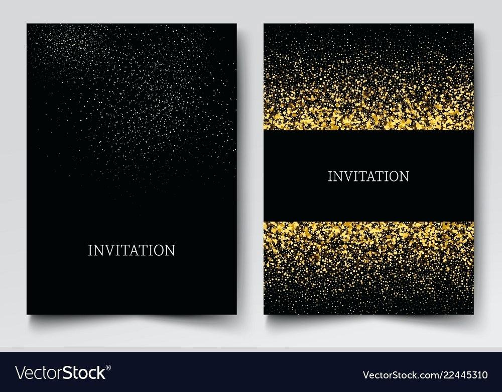 1000x780 Invitation Template With Gold Glitter Confetti Vector Image Free