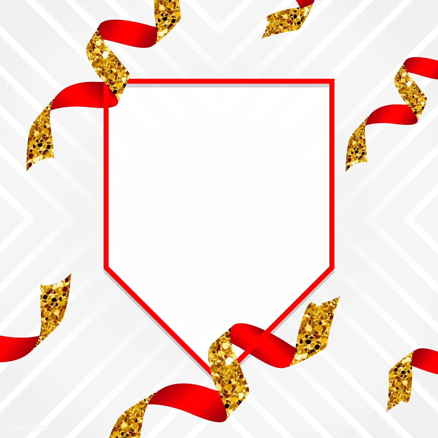 1400x1400 Blank Golden And Red Emblem With Confetti Vector Free Image