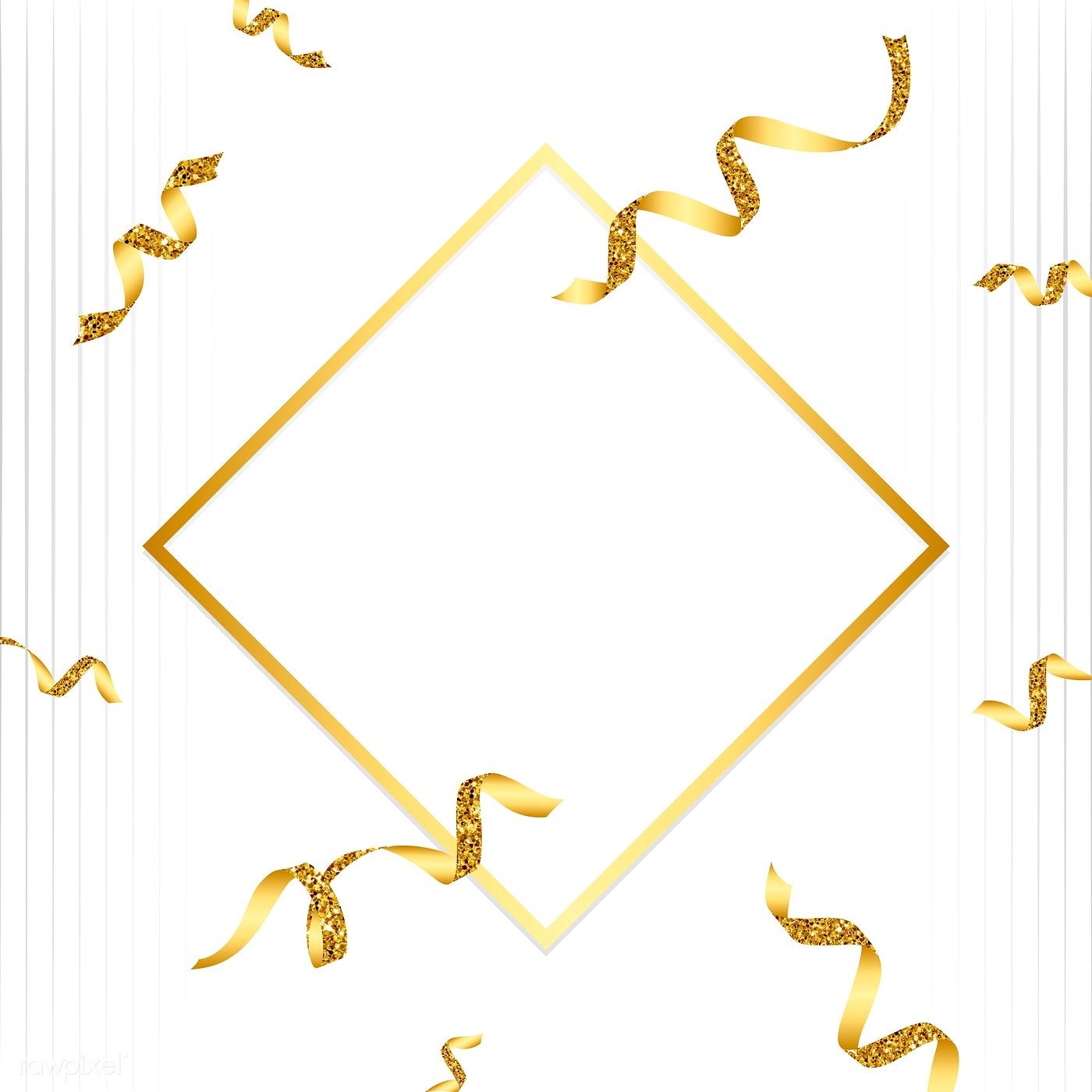 1400x1400 Blank Golden Emblem With Confetti Vector Free Image