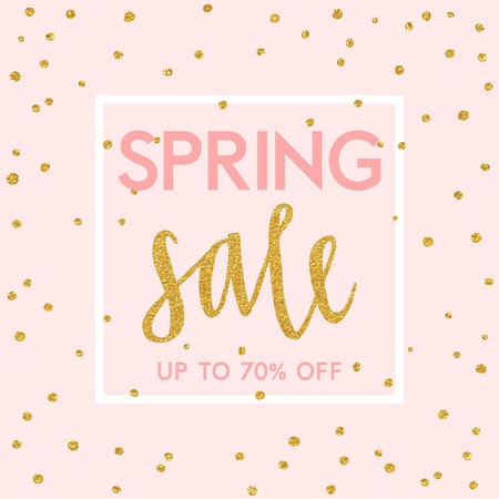 450x450 Bright Spring Easter Sale Design With Gold Confetti Vector Design