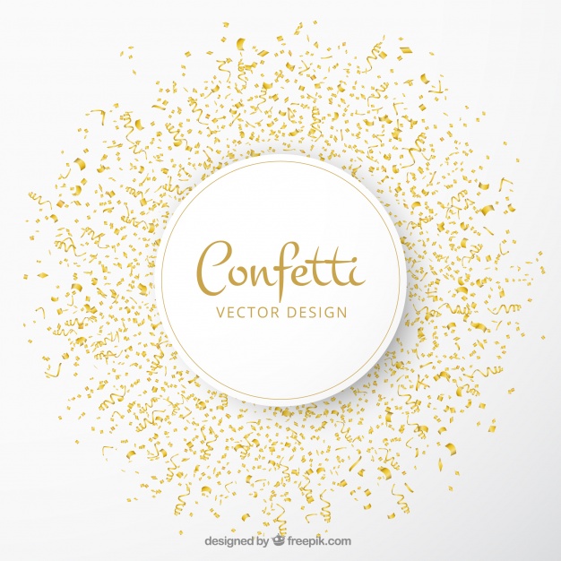 626x626 Celebration Background With Golden Confetti Vector Free Download