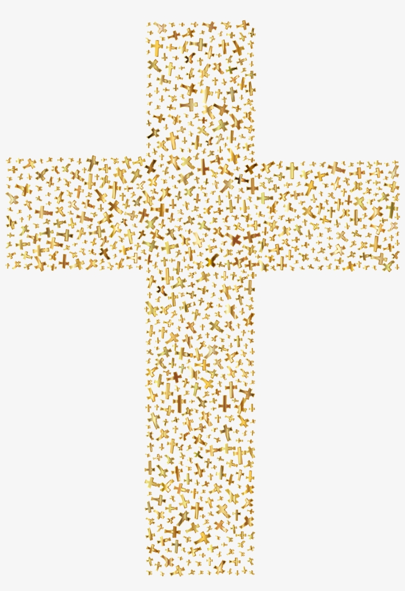 820x1195 Gold Cross Fractal Vector Free Stock