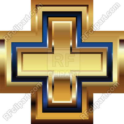 400x400 Golden Cross Symbol Vector Image Of Fonts Type Aroastock