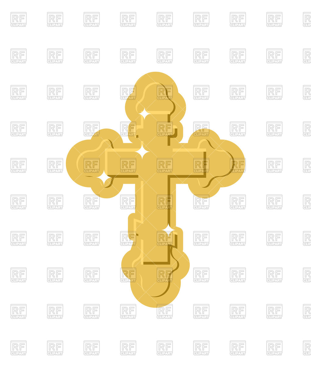 1021x1200 Golden Cross Symbol Of Gold Isolated Vector Image Of Objects