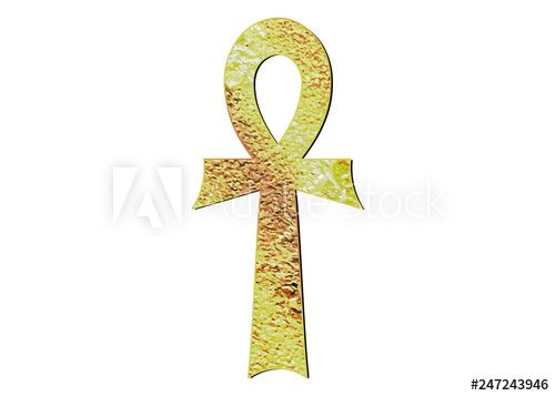 500x357 The Gold Ankh Egyptian Cross Vector Illustration Antique Golden