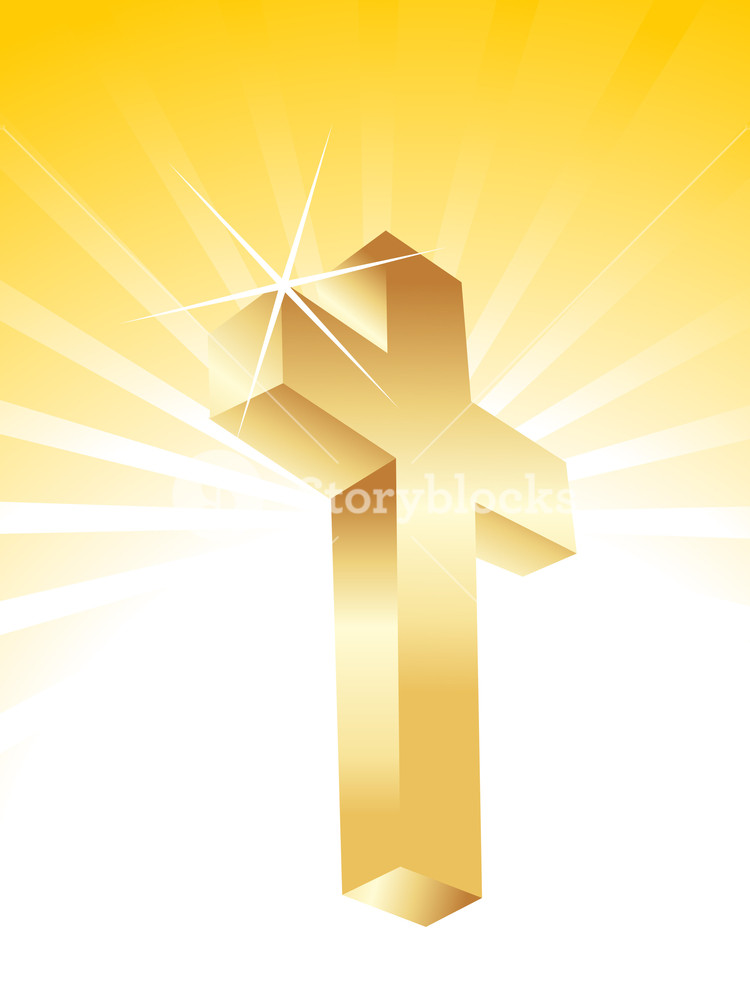 750x1000 Vector Isolated Golden Cross Royalty Free Stock Image