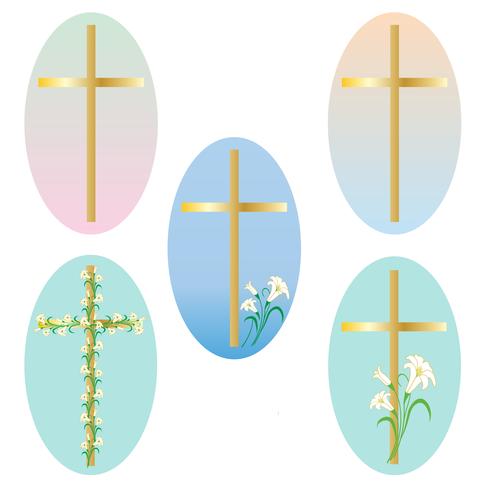 490x490 Easter Gold Cross Graphics Vector
