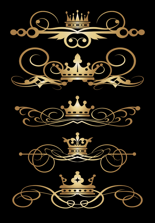 Crown With Ornaments Golden Vector Free Download 500x718 Crown With Ornaments Golden Vector Free Download