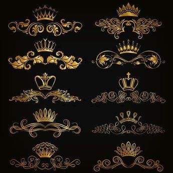 Crown With Golden Ornaments Luxury Vector Crown Tattoo 345x345 Crown With Golden Ornaments Luxury Vector Crown Tattoo
