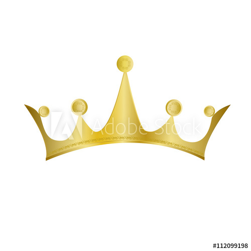 500x500 Gold Crown, Vector Illustration