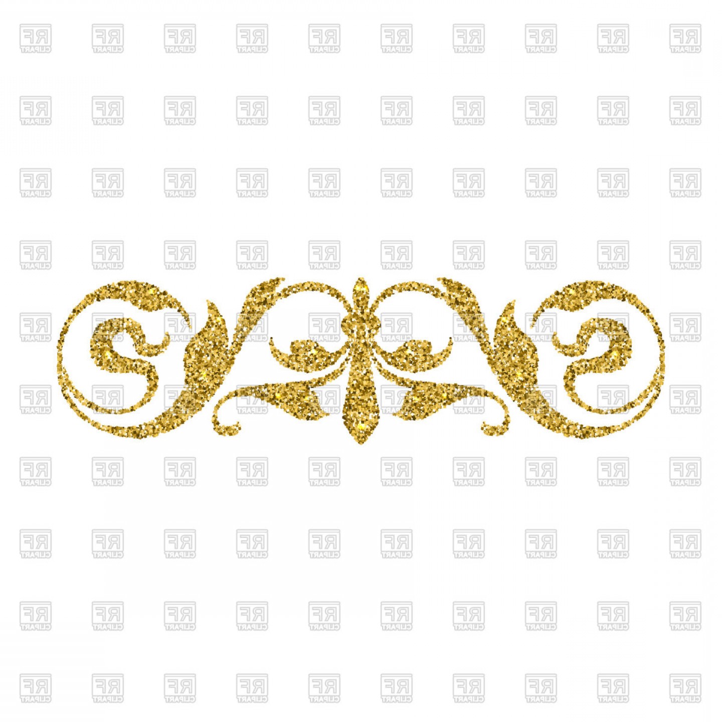 1440x1440 Gold Glitter Swirl Design Element Vector Clipart Cqrecords