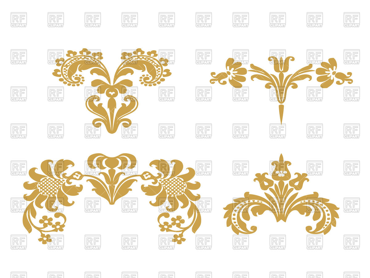 1200x900 Golden Floral Design Elements Vector Image Of Design Elements