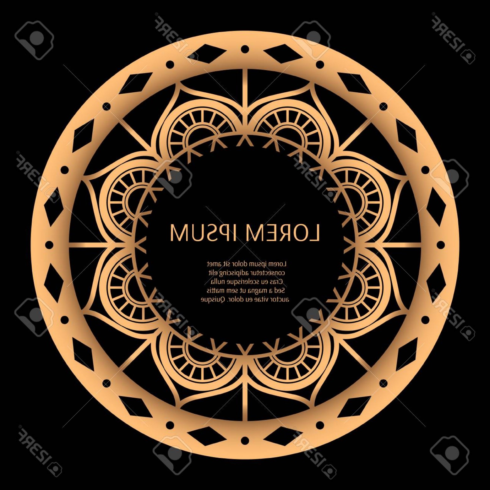 1560x1560 Photostock Vector Gold Black Round Pattern Frame Design Vector