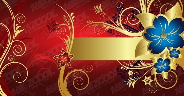 600x313 Vector Golden Flower Pattern Free Vector Download