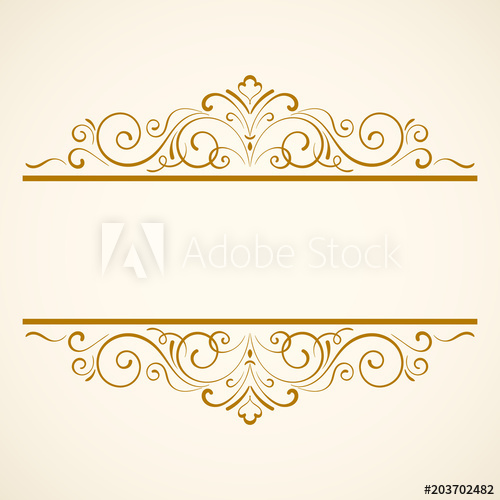 500x500 Vintage Gold Borders Elegant Vector Element For Design With Place