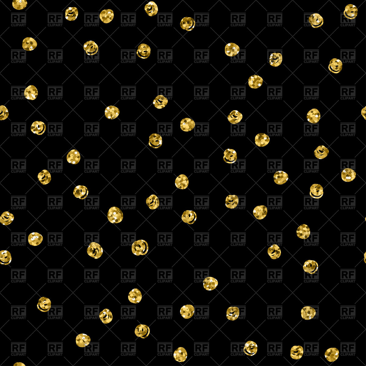 1200x1200 Seamless Background With Gold Glitter Polka Dot Vector Image