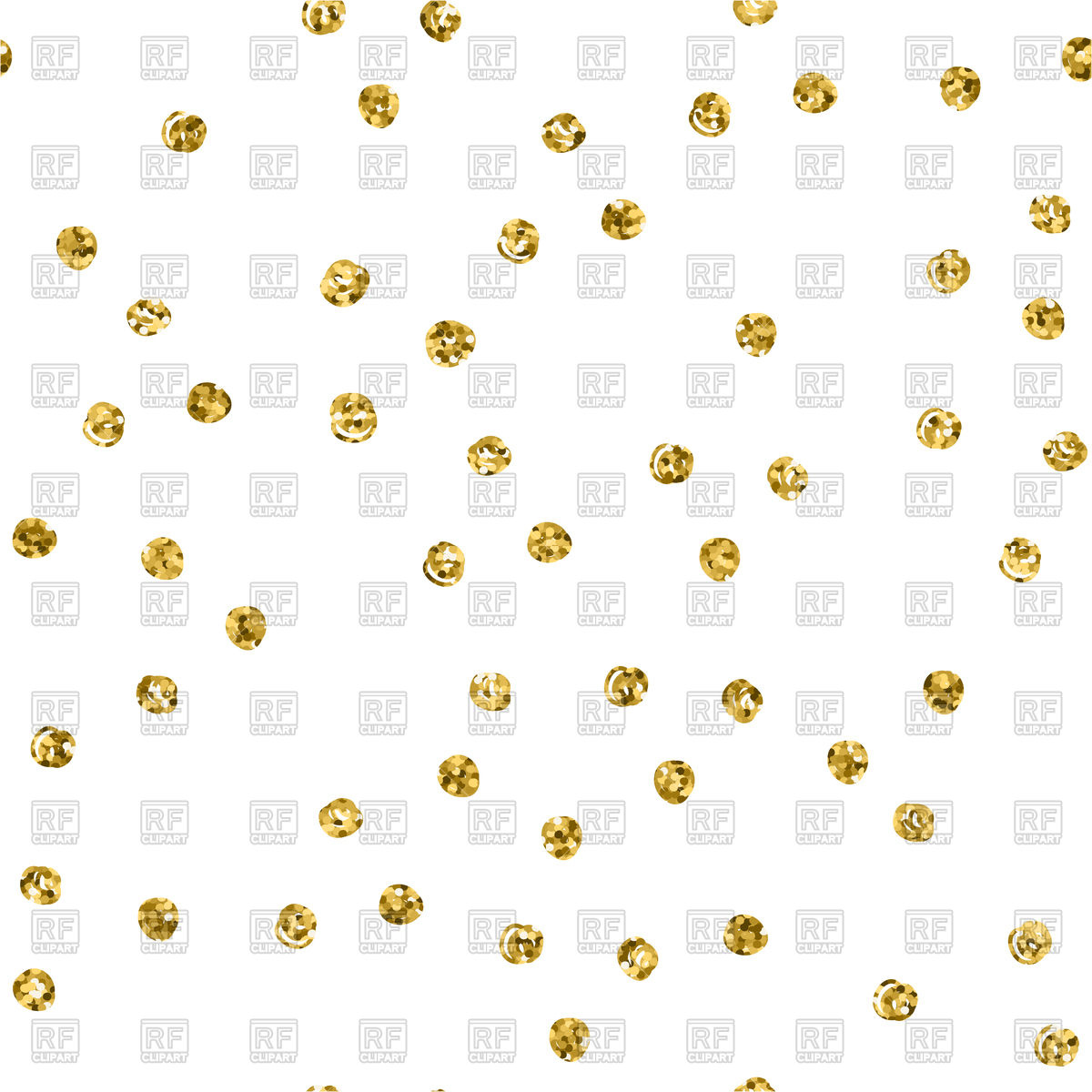 1200x1200 Seamless Pattern With Gold Glitter Polka Dot Vector Image