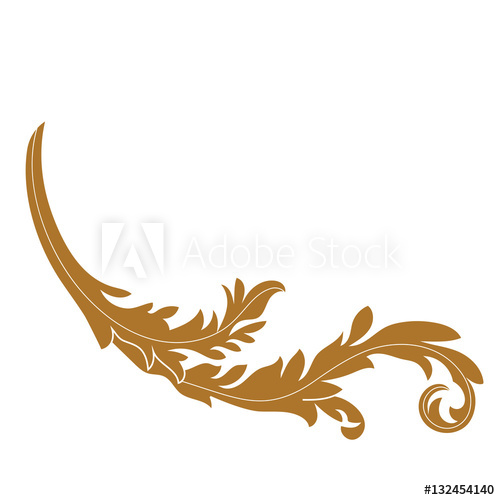500x500 Golden Vintage Baroque Ornament, Corner Retro Pattern Antique