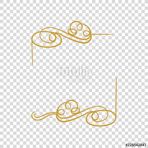 500x500 Vector Golden Frame Isolated, Blank Border, Filigree Calligraphic