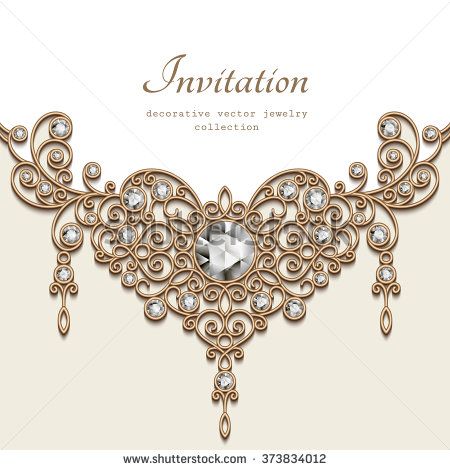 450x470 Vintage Background With Elegant Jewelry Gold Decoration On White