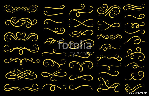 500x322 Vintage Swirls Ornament Decorative Golden Ornamental Swirl