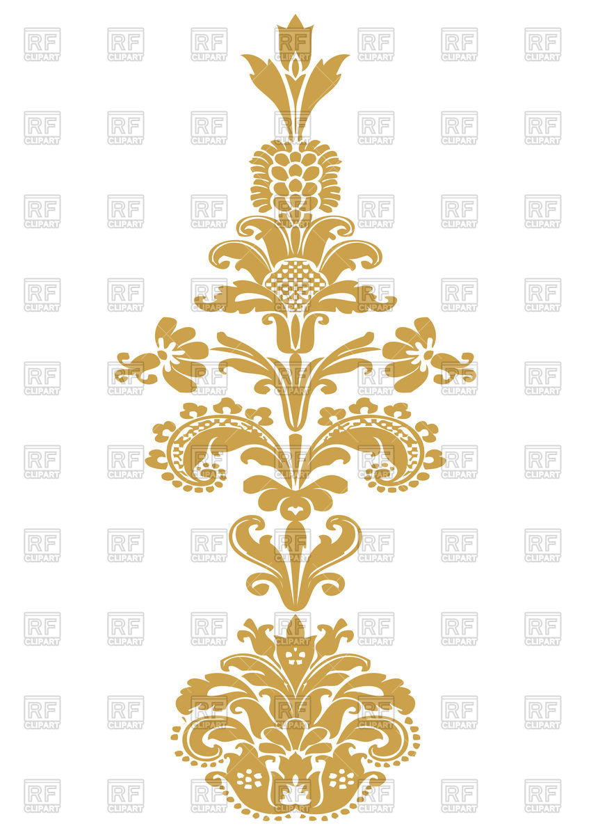 850x1200 Stylized Floral Design Element With Gold Flower Vector Image