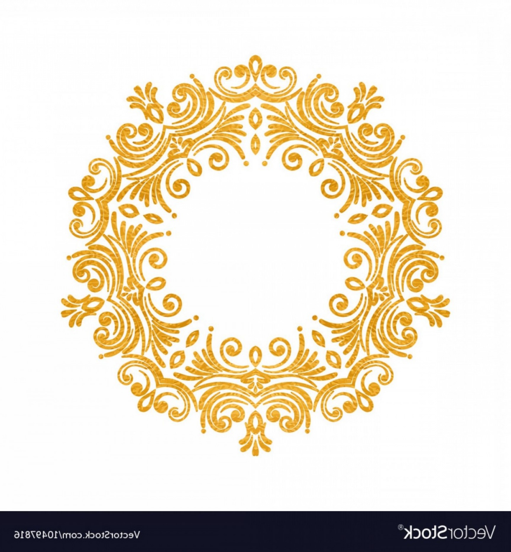 1728x1866 Elegant Luxury Vintage Round Gold Floral Frame Vector Handandbeak