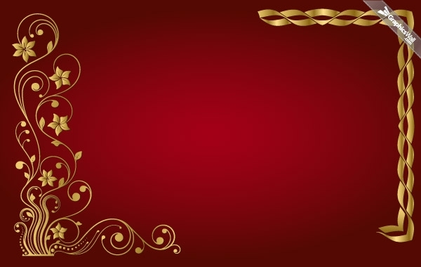 600x380 Free Vectors Golden Floral Vector Frame Graphicswall
