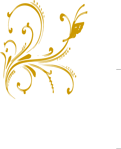 486x598 Gold Floral Design With Butterfly Clip Art